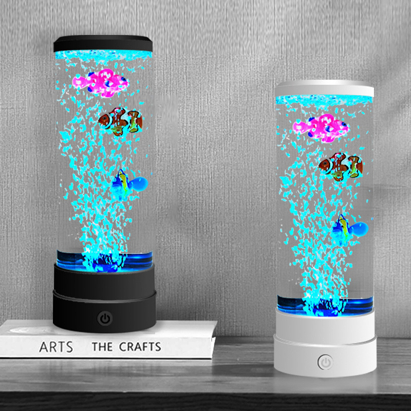 Home Decor Xmas - 模擬LEDマルチカラーバブルフィッシュ雰囲気ホームデコレーションアイテム、USBプラグイン付き、パーソナライズされたクリエイティブギフト