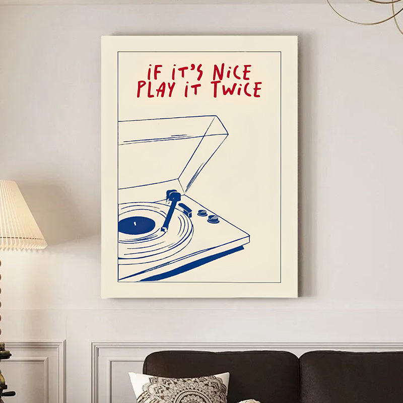 Home Decor Aesthetic Pinterest - ポスターレトロファッション美的プリントキャンバス絵画リビングルームの壁アート家の装飾現代音楽再生2回レコードプレーヤー