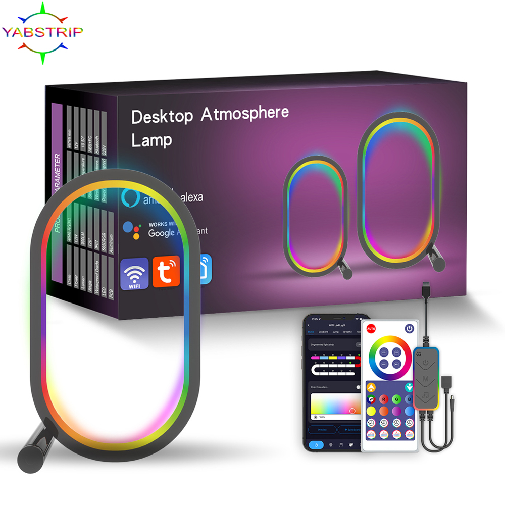 Home Decor Free App - クリエイティブなデスクランプ,WiFi 5V,usb,rgb,フォニーサイドリップ,雰囲気,ゲーム,家庭,オフィス,装飾,LEDナイトライト