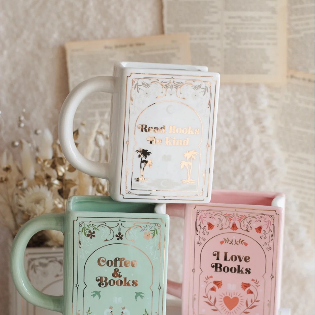 Home Decor Catalog - 本型のセラミックマグカップ（取っ手付き）クリエイティブな本デザインのコーヒーカップ、ホームオフィスの卓上アフタヌーンティー装飾ギフト