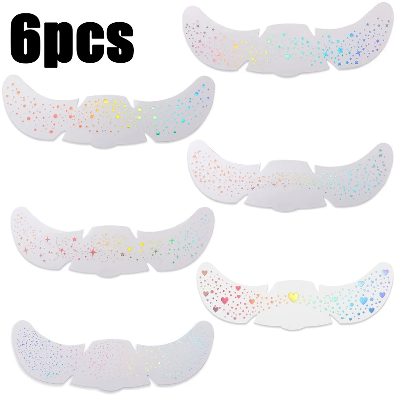 Home Decor Sticker - クリスマスストッキングスタッファー 6枚入り グリッターフレックルステッカー - 心地よい家の装飾用美容フェイスステッカーギフト