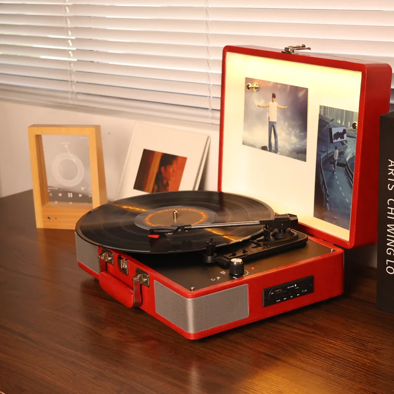Home Decor Range - アンティーク調 P09 レトロレコードプレーヤー ホームリビングルーム装飾蓄音機 Bluetooth、Uディスク、SD/TFカードプレーヤー スピーカー