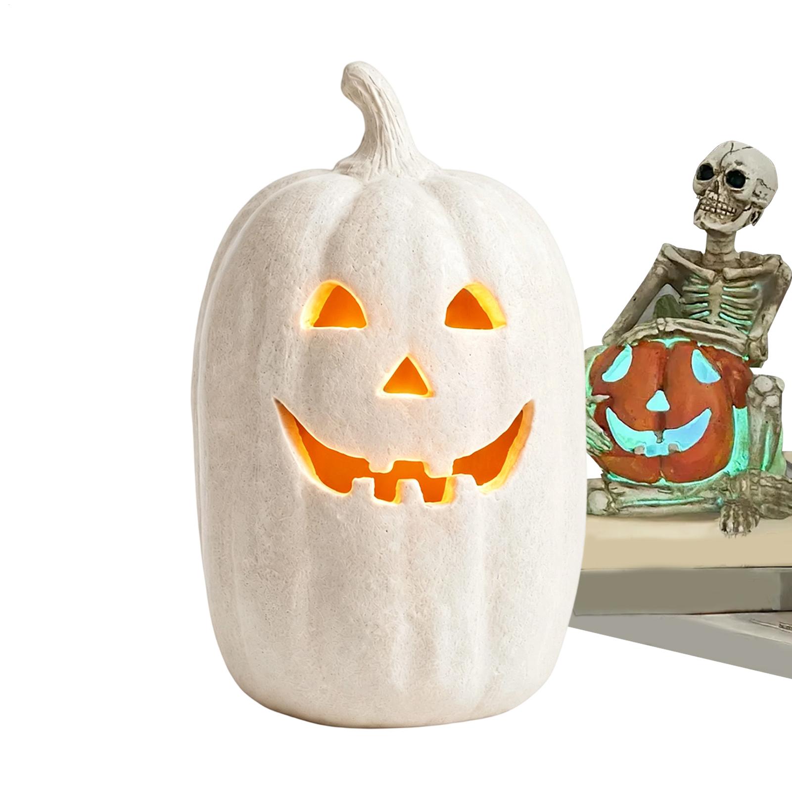 Home Decor Halloween - ハロウィンパンプキンクラフト樹脂製手作りパンプキンセンターピースハロウィンホームデコレーション屋内テーブルトップセンターピースリビングルーム用