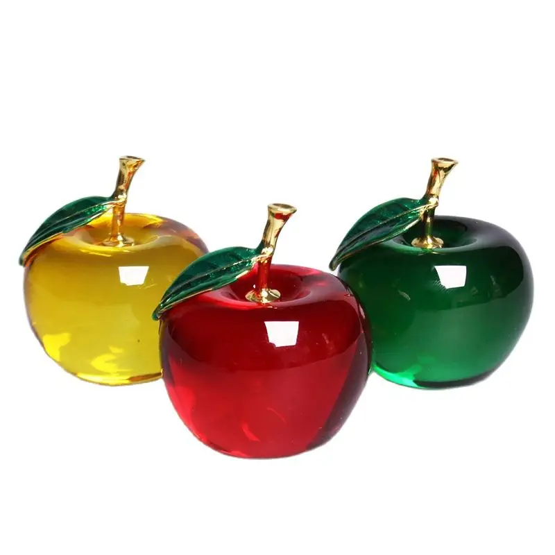 Home Decor Brand - 1 個ファッショナブルな透明クリスタルガラスアップルクリエイティブホームデコレーションオーナメント美しいお祝い誕生日ギフト
