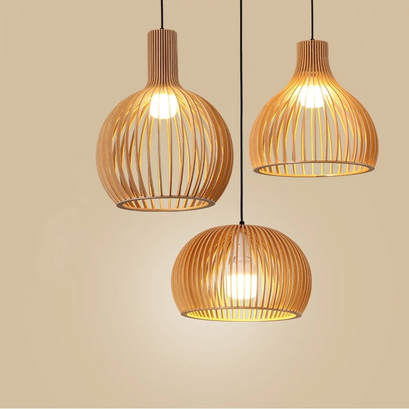 Home Decor Netherlands - 手作り木製鳥かごペンダントランプオランダ家の装飾 E27 サスペンションライト屋内 Led 照明ダイニングルームバー用