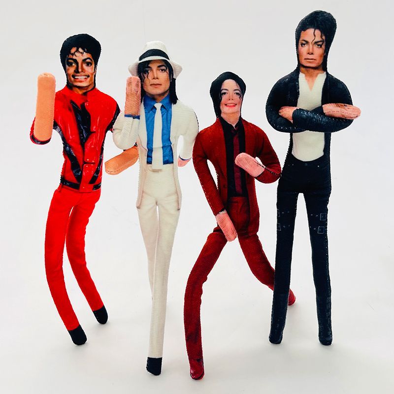 Home Decor Niche - 28CMマイケル・ジャクソンコスプレ小道具スキニードールぬいぐるみフィギュア人形ルームデコレーション抽象的な関節可動小道具ファンギフト