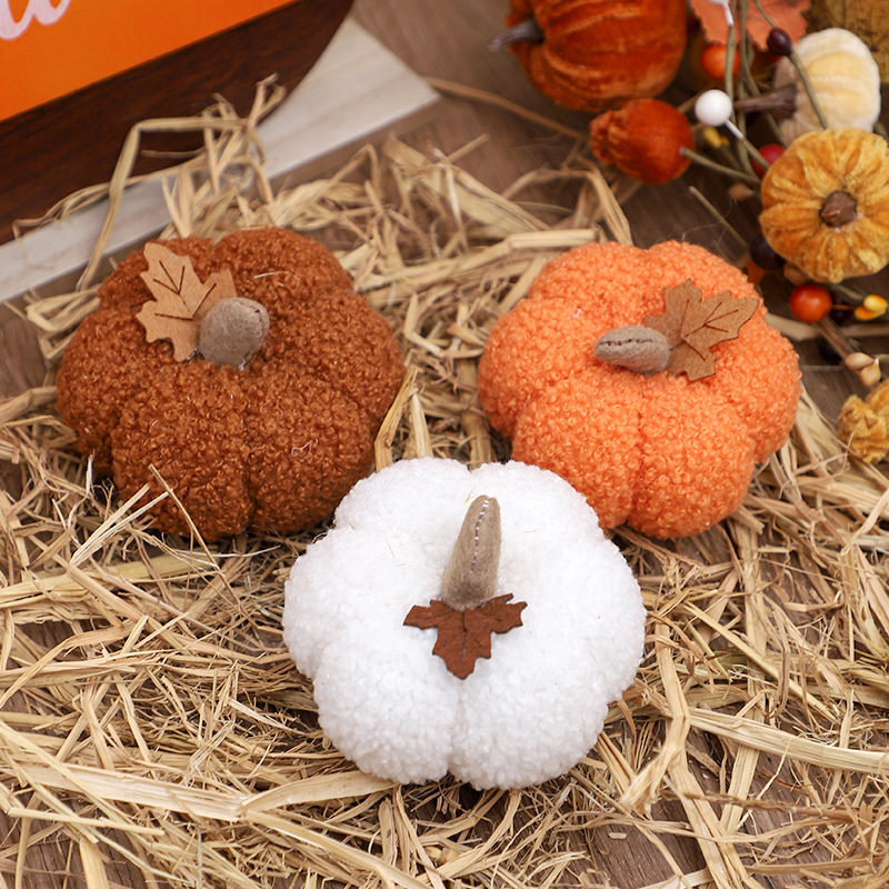 Home Decor Halloween - ふわふわのカボチャのぬいぐるみ ハロウィンカボチャの飾り 季節の家の装飾品 誕生日 感謝祭やパーティーの記念品 デコレーションギフト