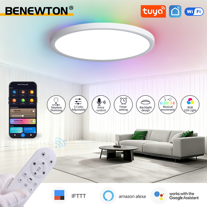 Home Decor Free App - BENEWTON Tuya スマート WiFi シーリングライト RGB