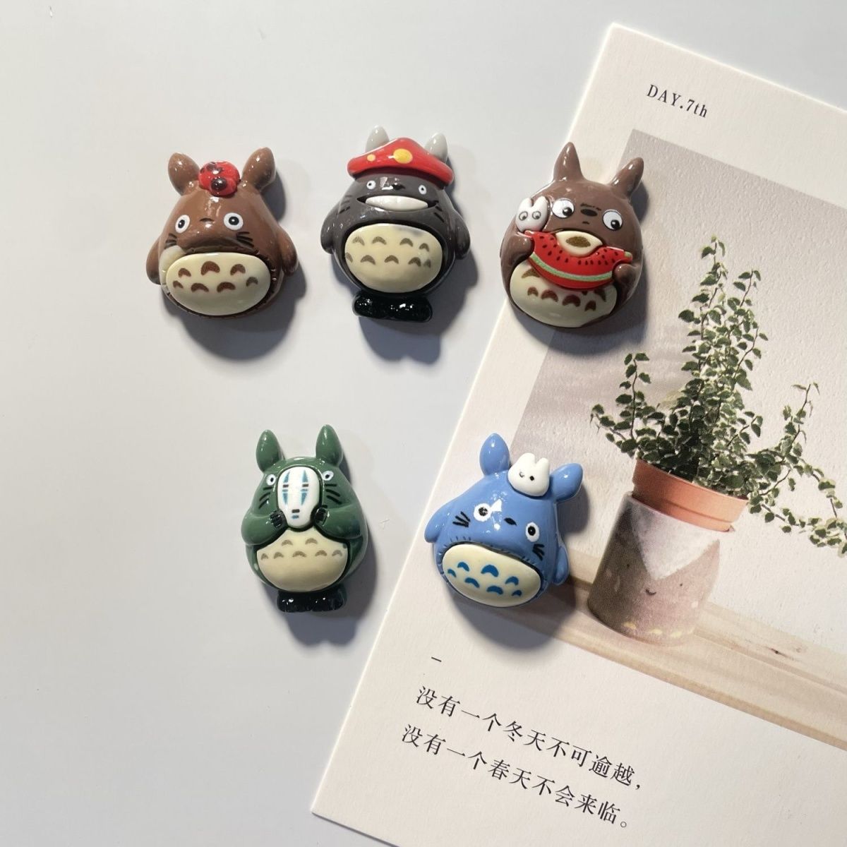 Home Decor Sticker - トトロアニメ樹脂製冷蔵庫マグネットかわいい漫画フィギュア磁気ステッカー冷蔵庫写真装飾ホームキッチンオーナメントクリエイティブ