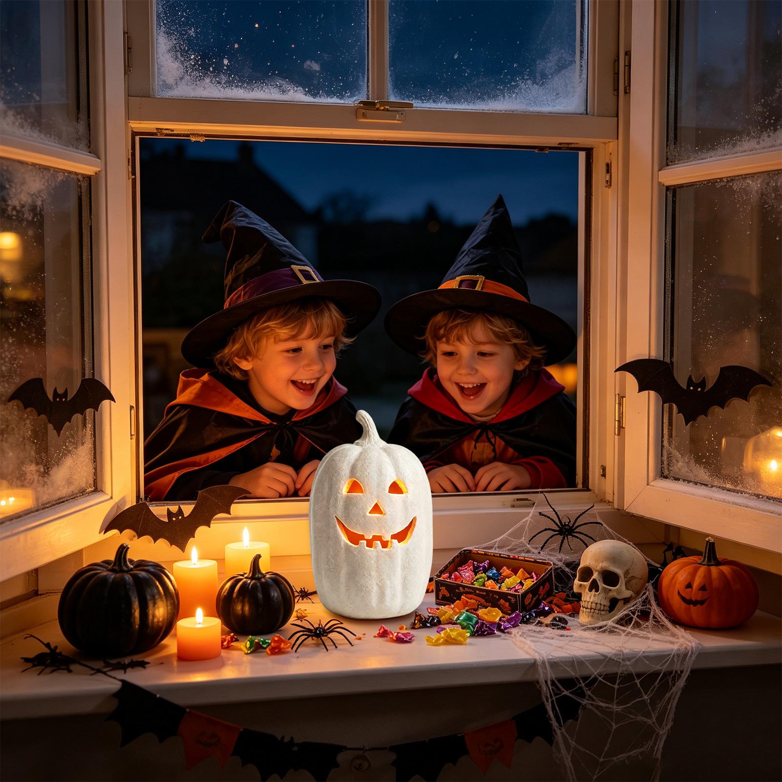 Home Decor Halloween - ハロウィン パンプキンデコレーション 樹脂製パンプキン 手作りランタン飾り ハロウィンホームデコレーション 室内卓上センターピース