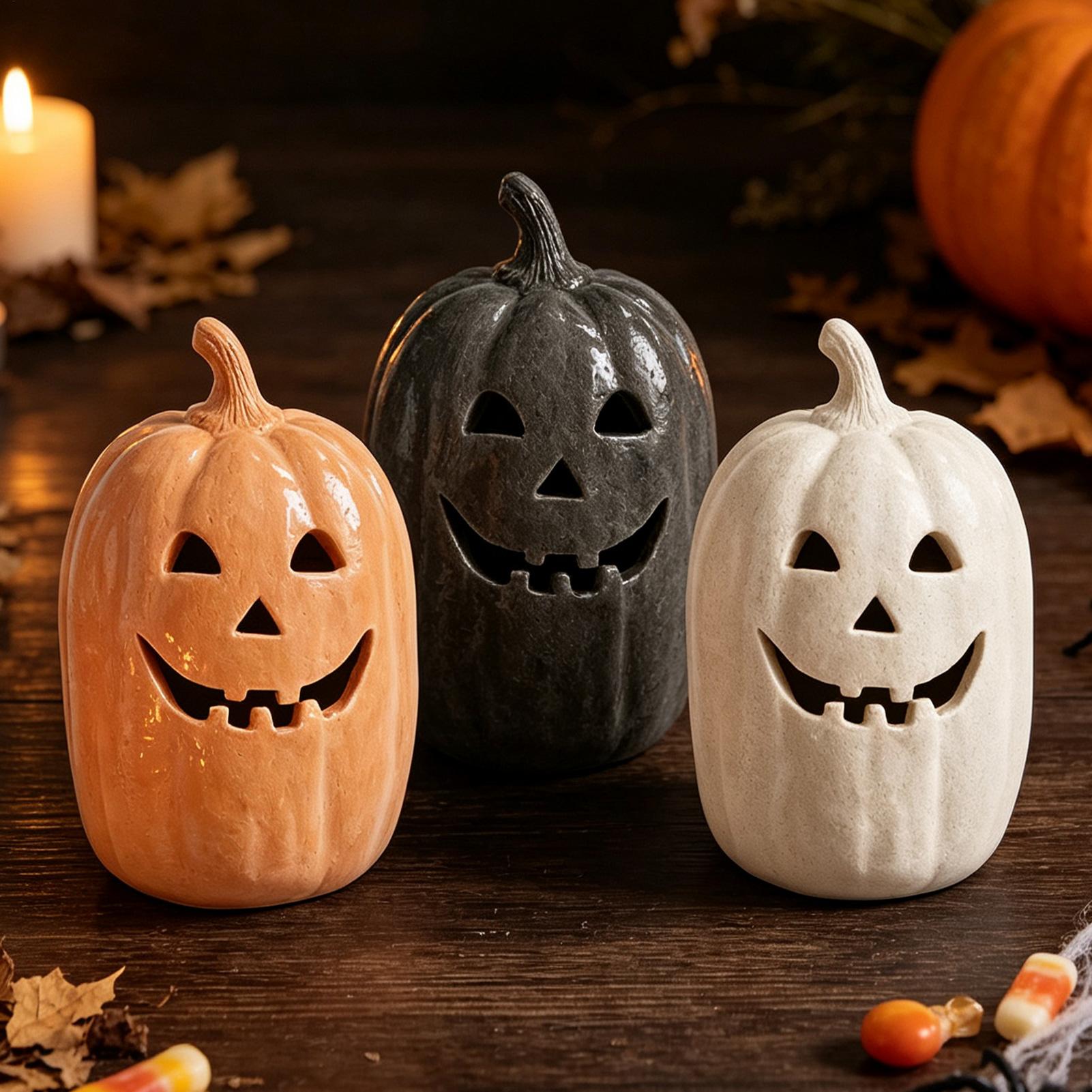 ハロウィンカボチャの工芸品　樹脂製カボチャの手作りランタン飾 - Home Decor Halloween のレビューと価格