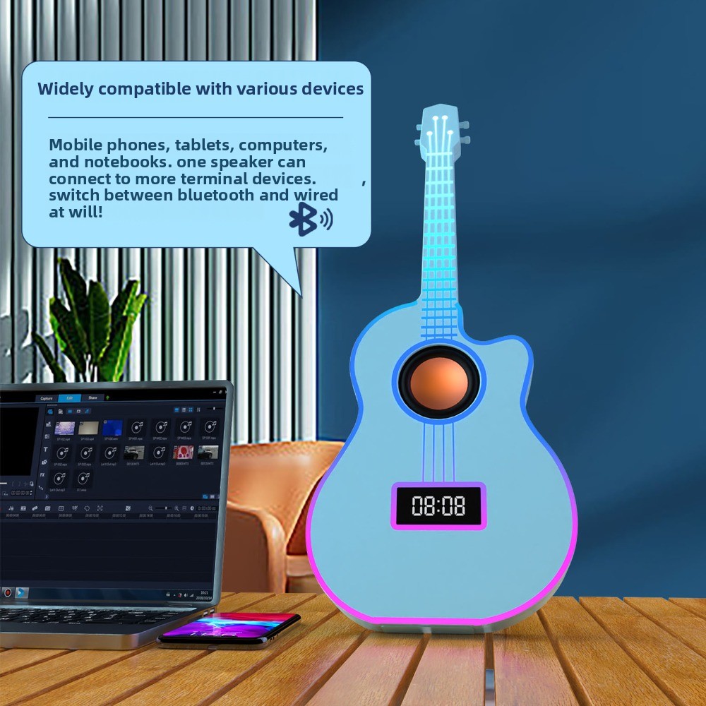 クリエイティブなギター型Bluetoothスピーカー、RGB - Home Decor Range のレビューと価格