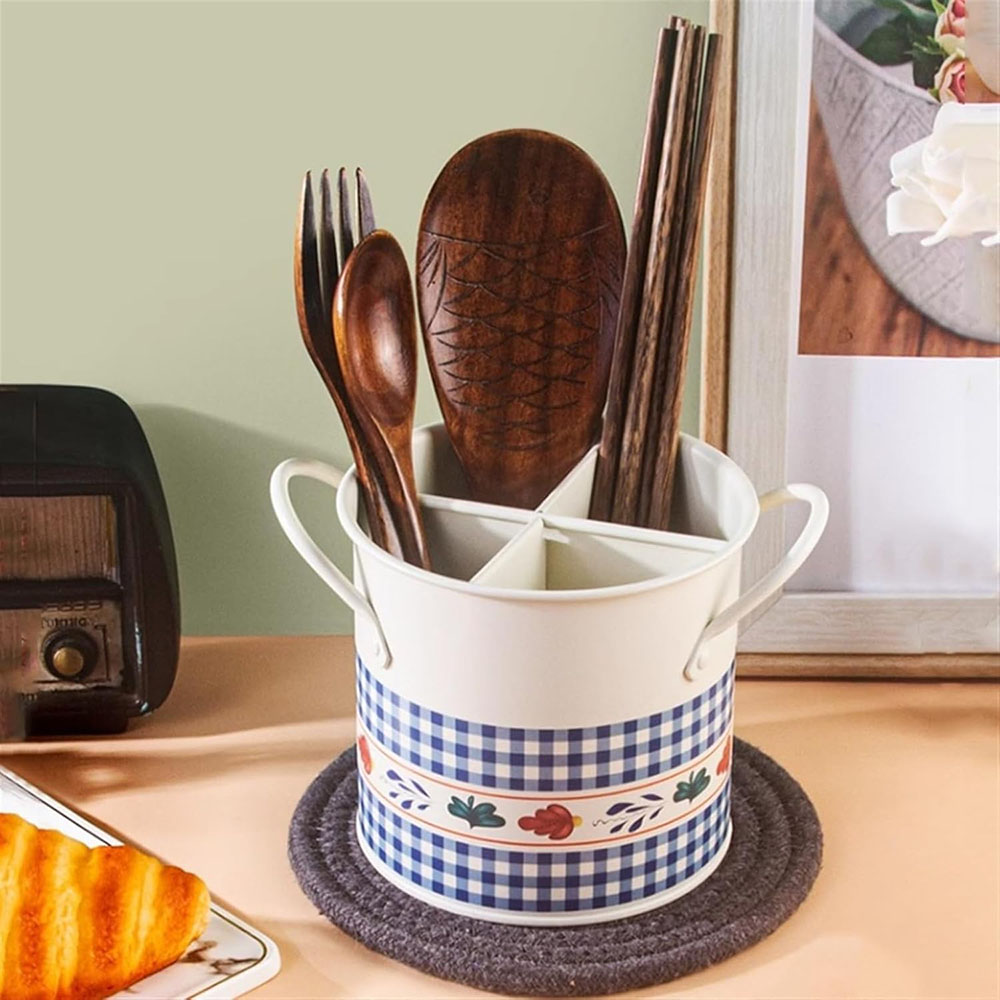 レトロな食器収納バケツ水切りラック仕切り付きキッチンナイフと - Home Decor Retro のレビューと価格