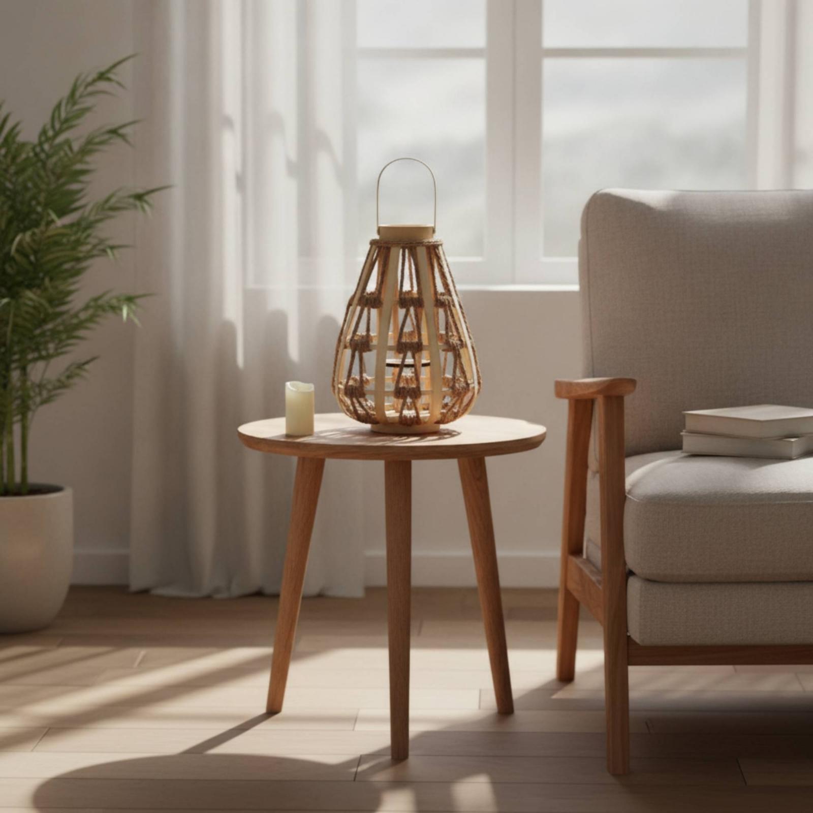 天然木ロープランタンキャンドルホルダー 手作りの涙型デザイン - Home Decor Handmade のレビューと価格