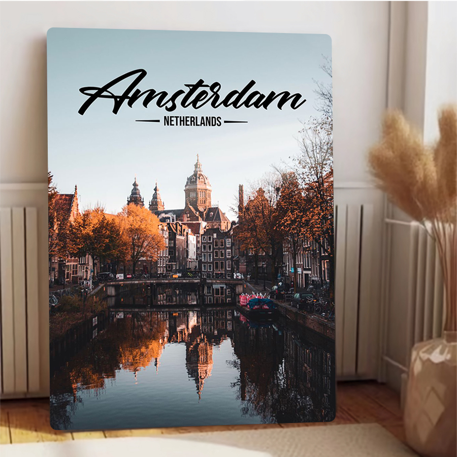 アムステルダム オランダ都市景観メタルウォールアートヴィンテ - Home Decor Netherlands のレビューと価格