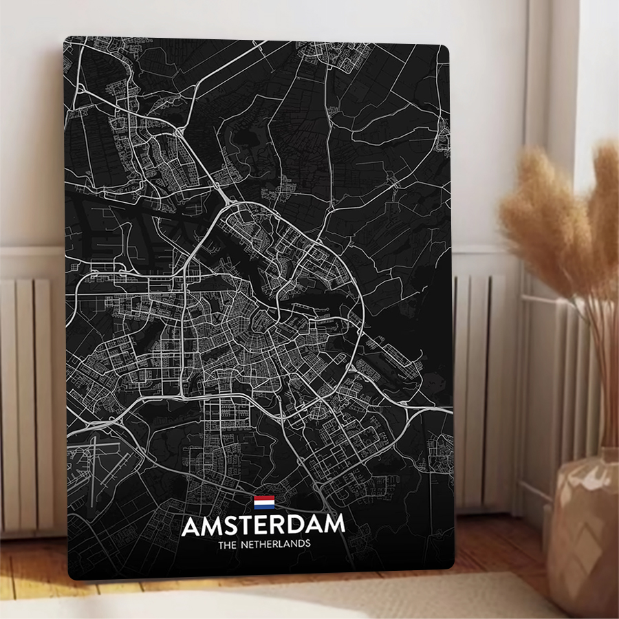 カスタムアムステルダム市地図メタル鉄絵画オランダ都市アート装 - Home Decor Netherlands のレビューと価格