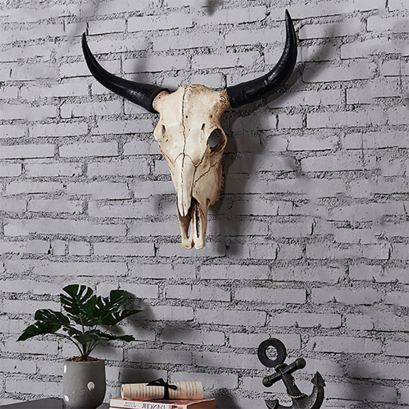 人工牛の頭蓋骨羊の頭蓋骨の壁の装飾手作り農家の装飾壁の彫刻ホ - Home Decor Brand のレビューと価格