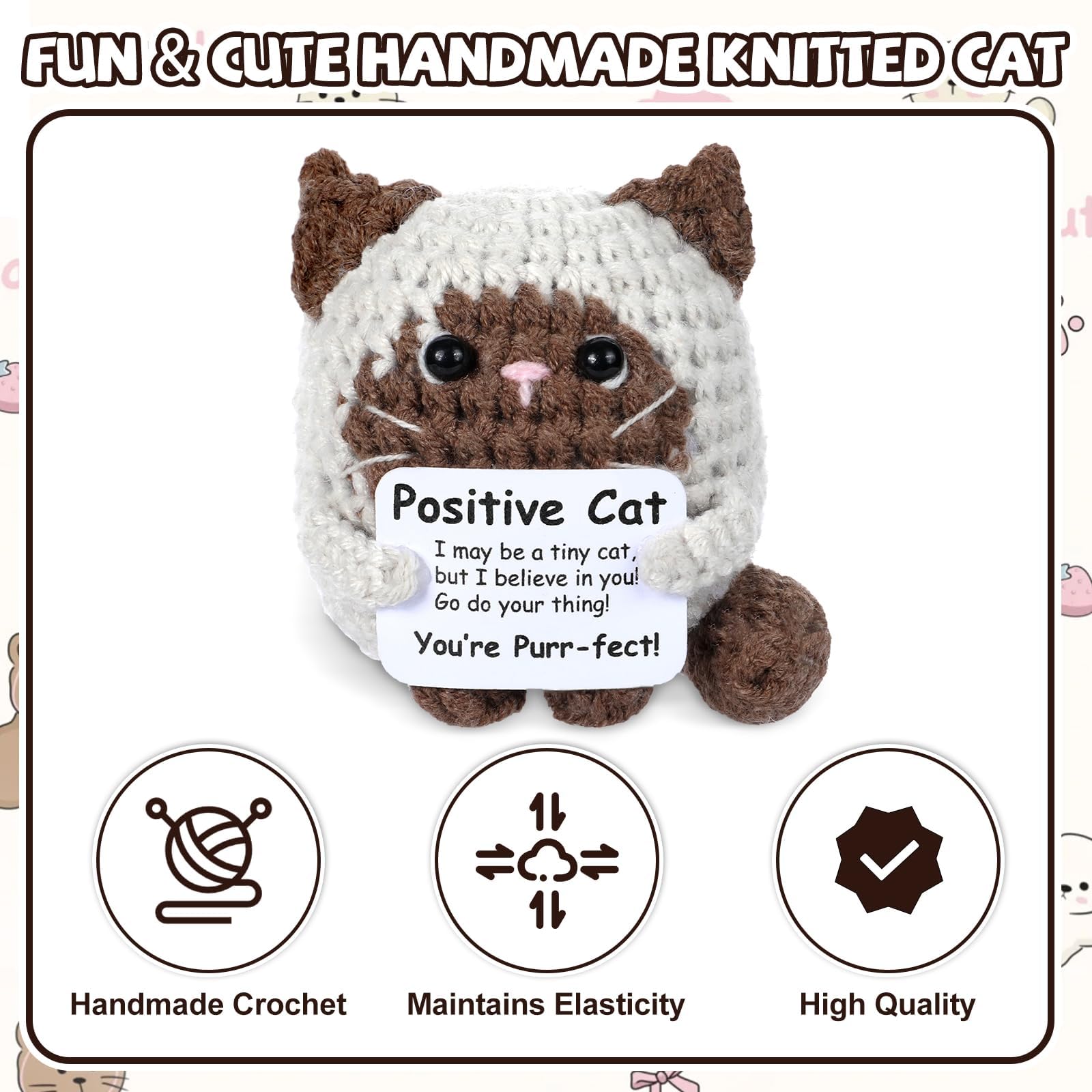 ポジティブなエネルギーが詰まったかぎ針編みの猫、感情を励ます - Home Decor Aesthetic Pinterest のレビューと価格