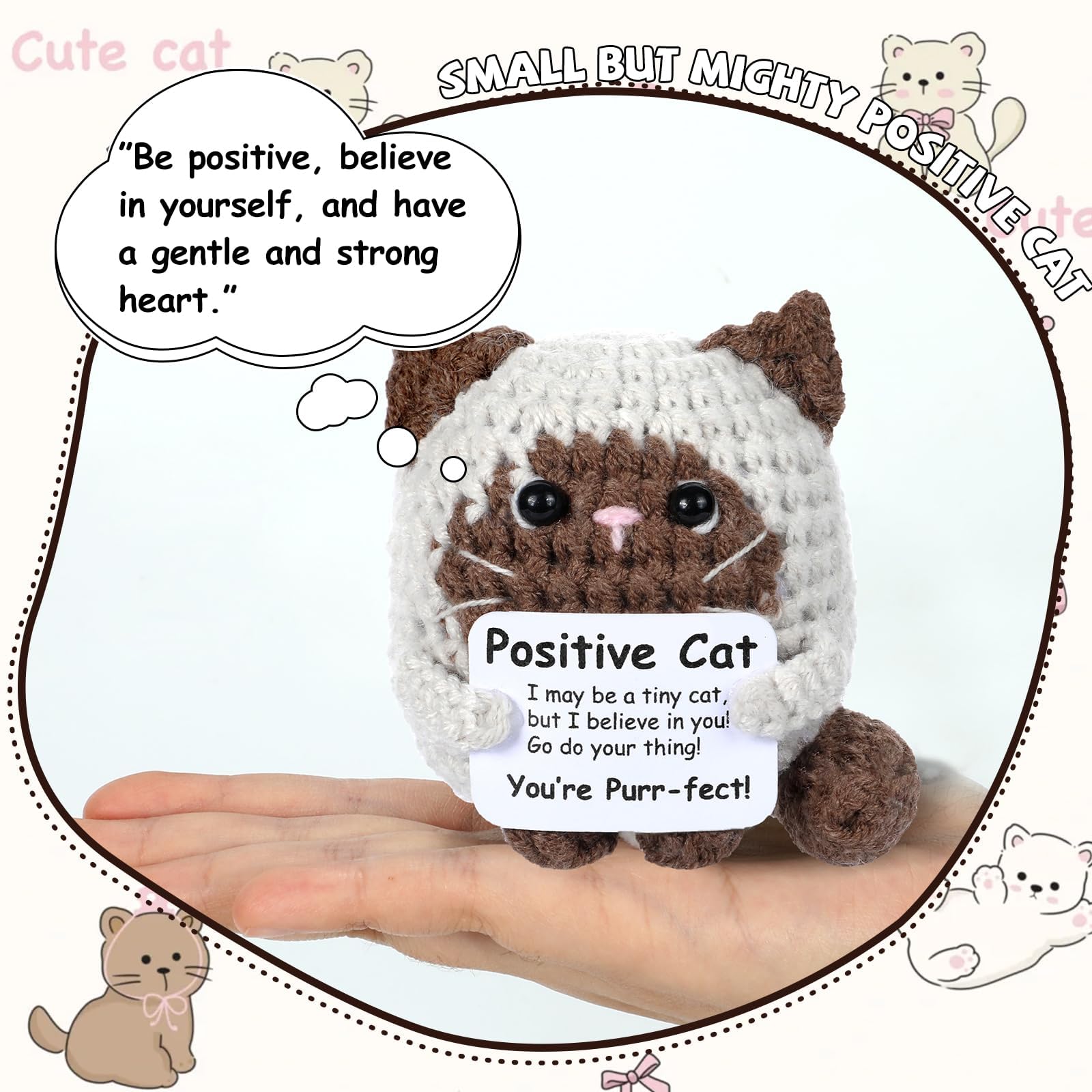 ポジティブなエネルギーが詰まったかぎ針編みの猫、感情を励ます - Home Decor Aesthetic Pinterest のレビューと価格