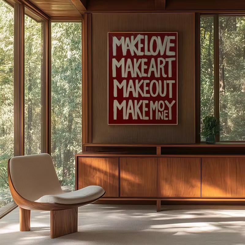 モダン、レトロな自作の「Love Kisses Me」の引用 - Home Decor Handmade のレビューと価格