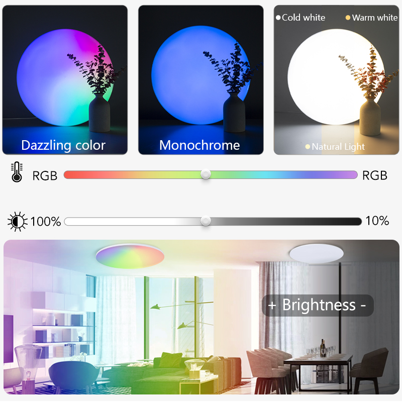 Marpou-カラフルなRGBシーリングランプ,リモコン,ス - Home Decor Free App のレビューと価格