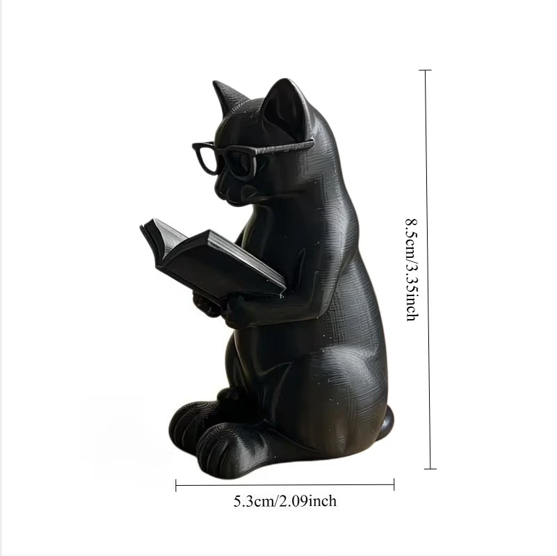 2026年最新 3Dプリント製 読書する猫の置物 メガネ付き - Home Decor Catalog のレビューと価格