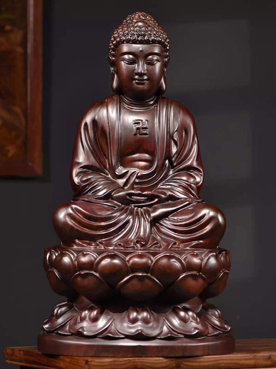 古典的な黒檀の木とローズウッドの彫刻と装飾,仏像,家庭用のシ - Home Decor Brand のレビューと価格