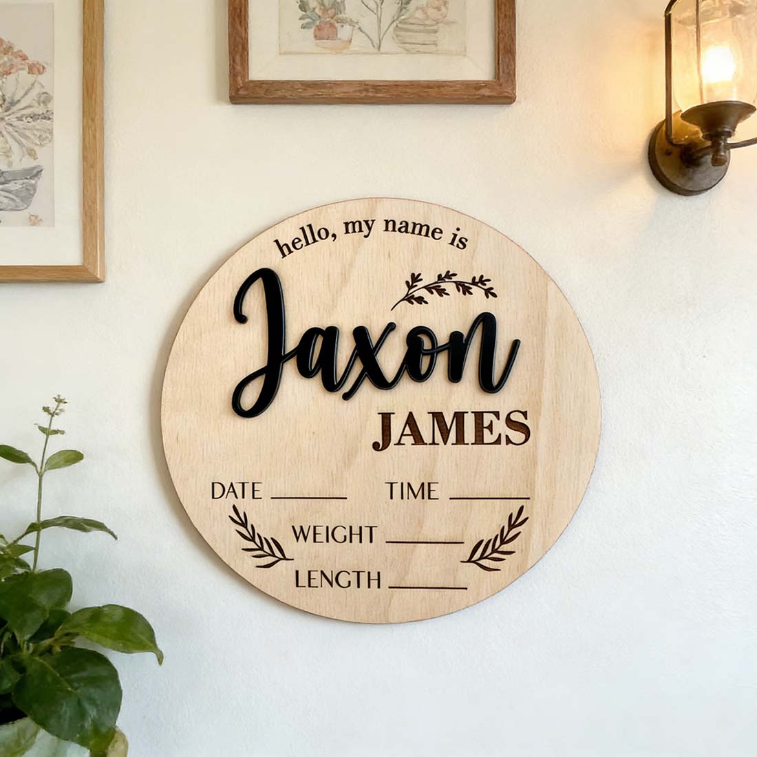 1個入りカスタムベビーアナウンスメントサイン木製名札、ホーム - Home Decor Xmas のレビューと価格
