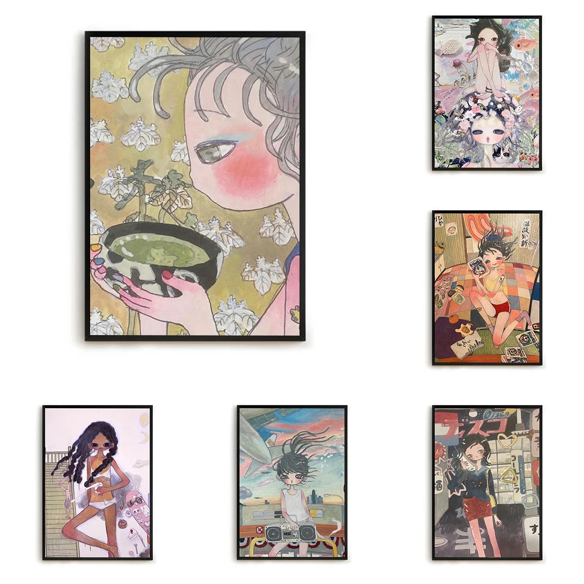高野彩装飾プリント壁画キャンバス絵画ベッドルームの装飾美的  - Home Decor Aesthetic Pinterest のレビューと価格