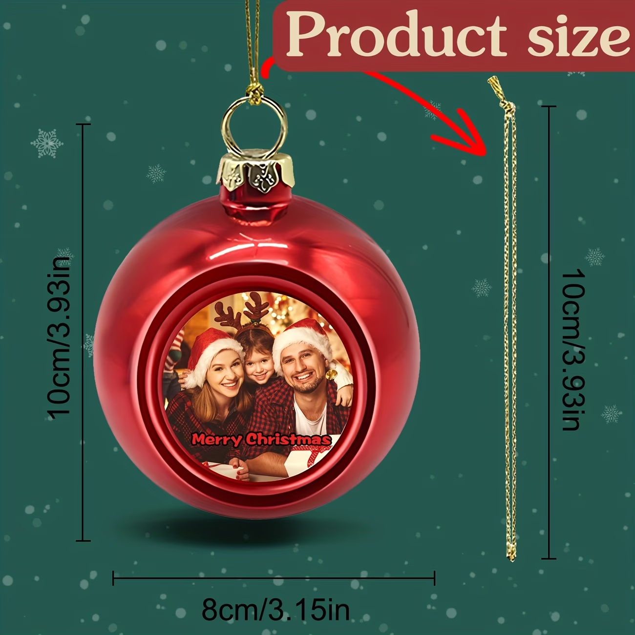 カスタム写真入りクリスマスオーナメント、DIYパーソナライズ - Home Decor Xmas のレビューと価格
