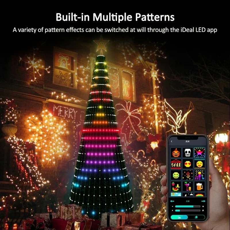 クリスマススターツリーライトRGB LED、Bluetoot - Home Decor Xmas のレビューと価格
