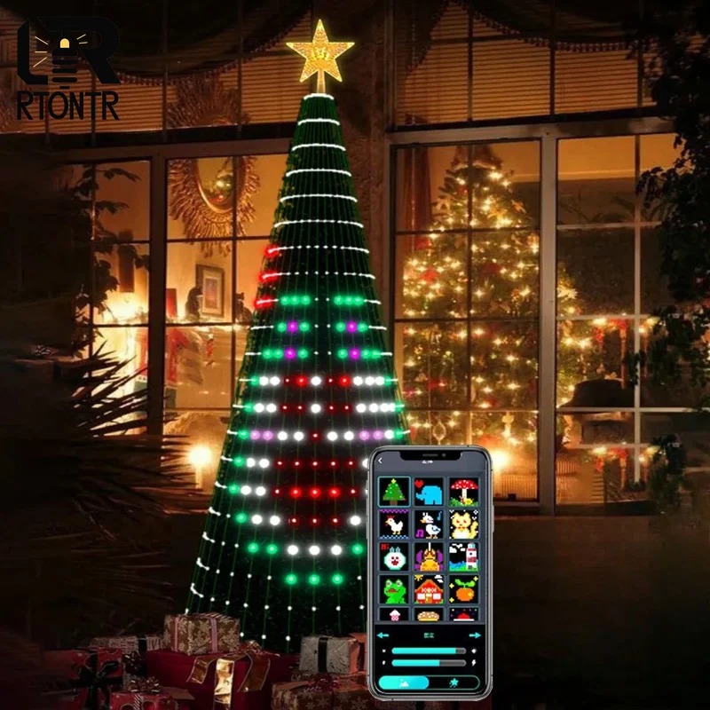 クリスマススターツリーライトRGB LED、Bluetoot - Home Decor Xmas のレビューと価格
