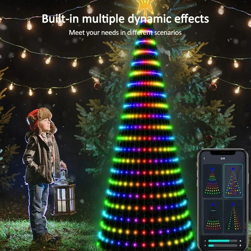 クリスマススターツリーライトRGB LED、Bluetoot - Home Decor Xmas のレビューと価格