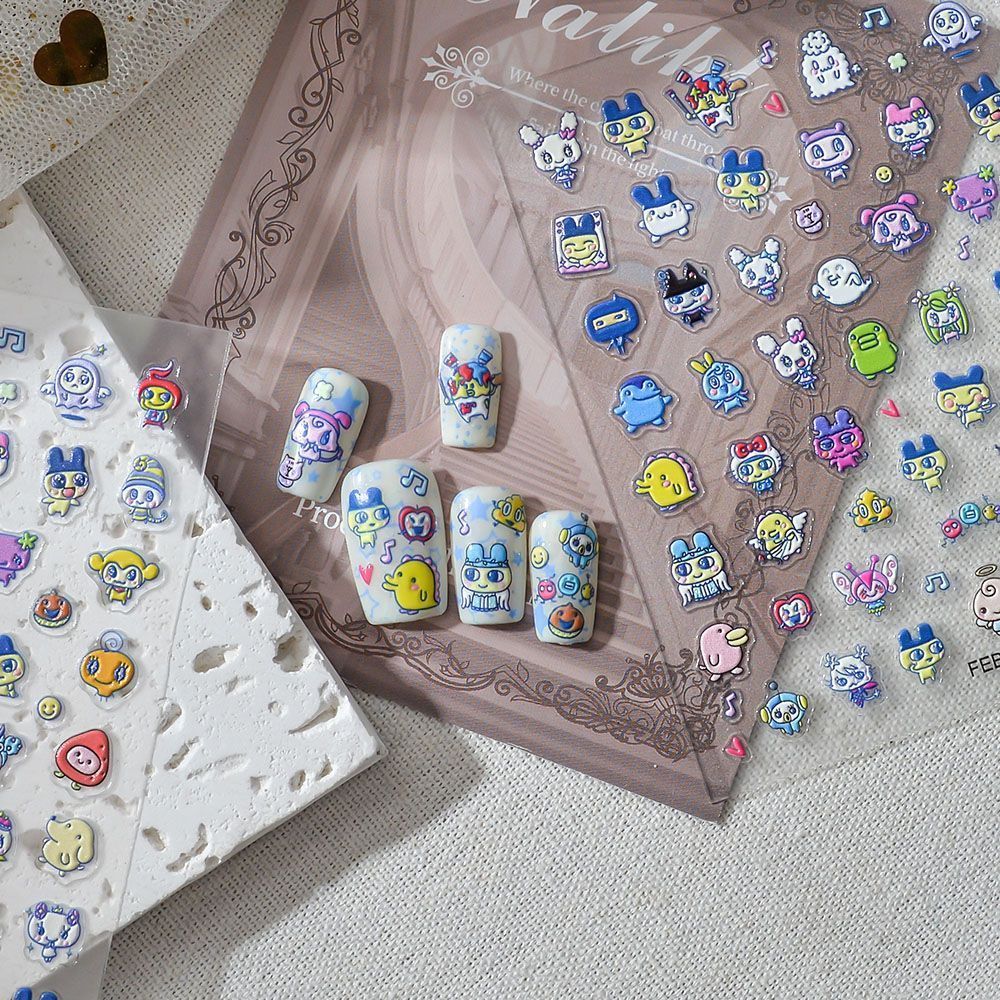 たまごっち風3Dエンボス加工ネイルアートステッカー キャラク - Home Decor Sticker のレビューと価格