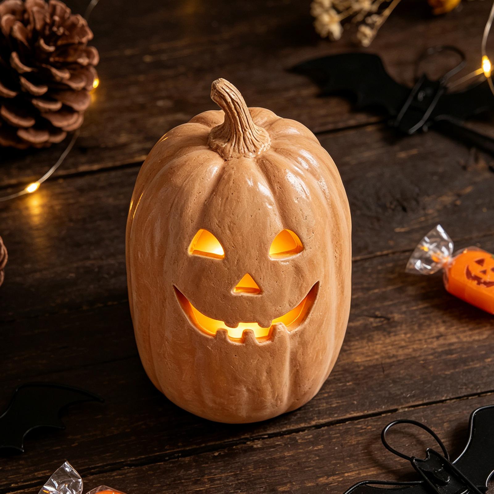 ハロウィンパンプキンクラフト樹脂製手作りパンプキンセンターピ - Home Decor Halloween のレビューと価格