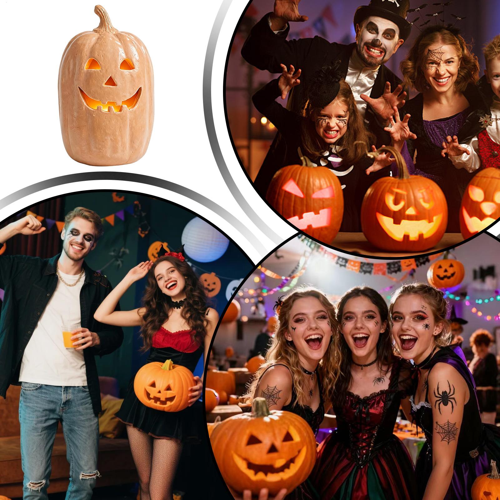 ハロウィンパンプキンクラフト樹脂製手作りパンプキンセンターピ - Home Decor Halloween のレビューと価格