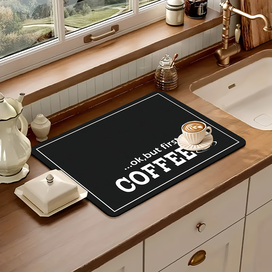 1pc ブラックレターコーヒープリントコーヒーマシンマットモ - Home Decor Aesthetic Pinterest のレビューと価格