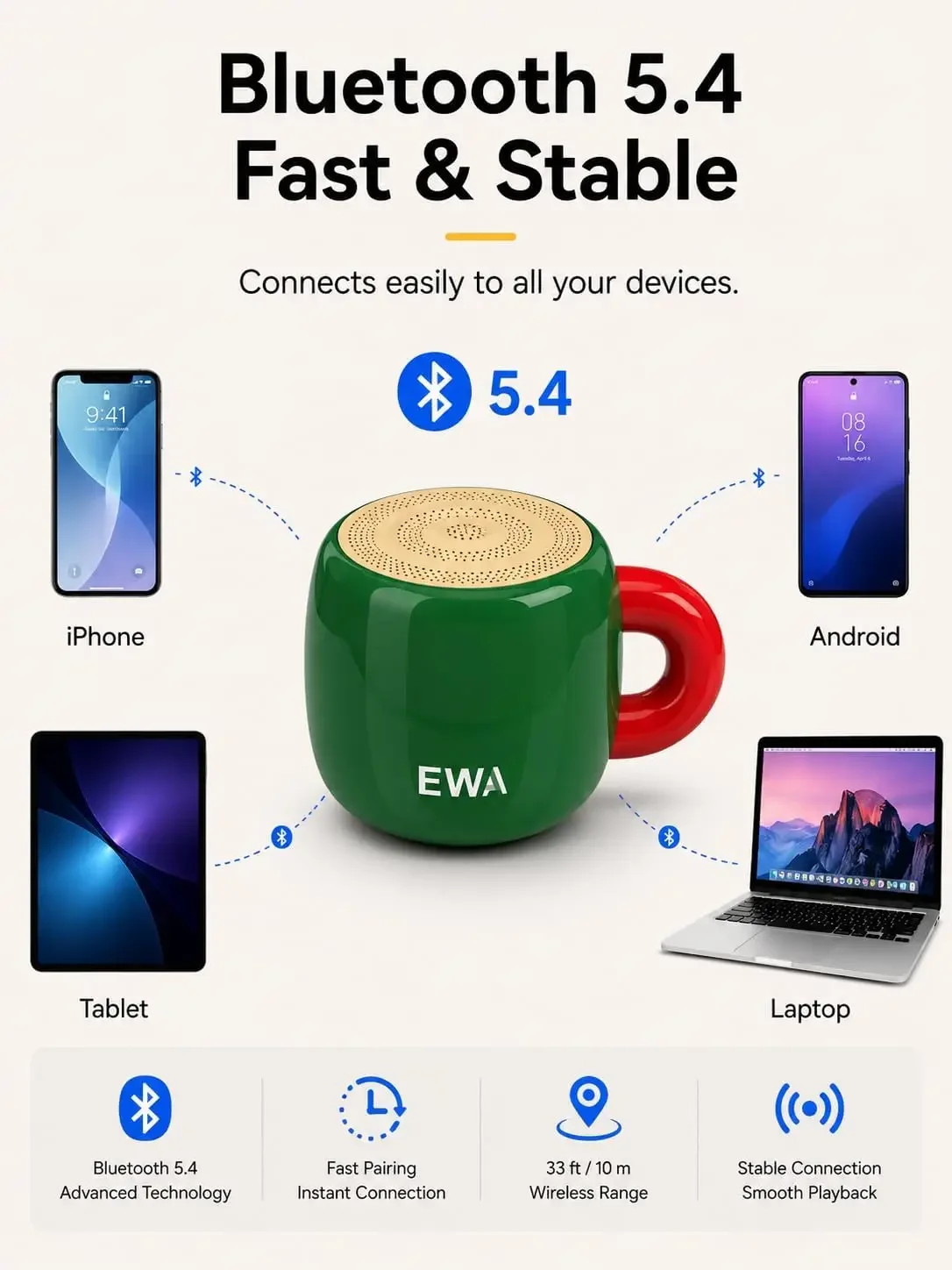 EWA カップ型ミニBluetoothスピーカー ワイヤレス - Home Decor Range のレビューと価格
