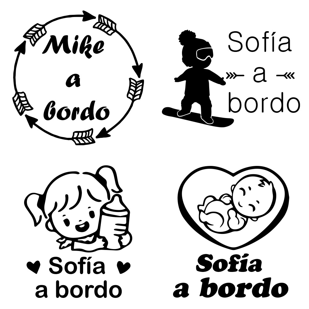 1pc ビニールベビーボルドカラフルな自動車ステッカー車のス - Home Decor Sticker のレビューと価格