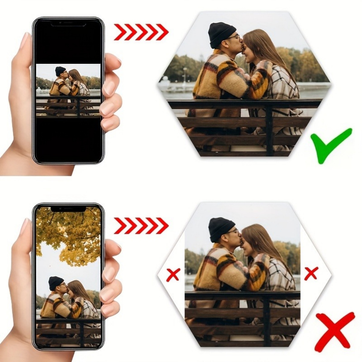 カスタムウォールデコレーション — モダンな六角形の写真プリ - Home Decor Xmas のレビューと価格