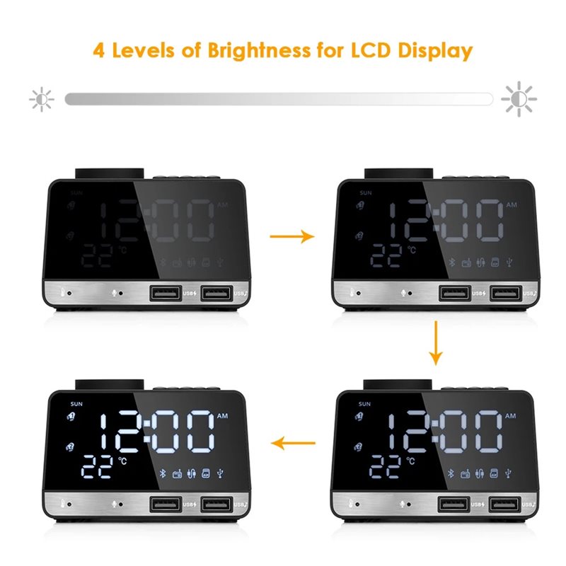 B92B-目覚まし時計スピーカー LED デジタルディスプレ - Home Decor Range のレビューと価格
