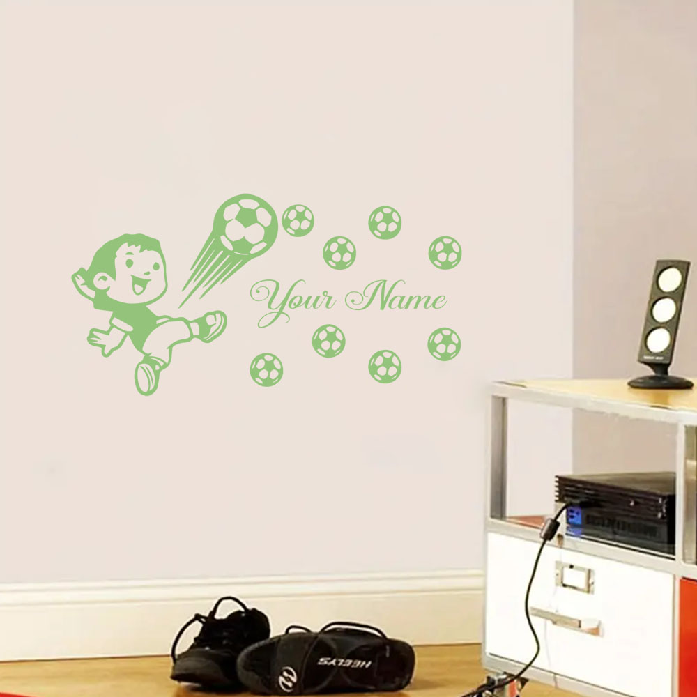 1pc クリエイティブサッカーサッカー選手カスタム名発光ステ - Home Decor Sticker のレビューと価格