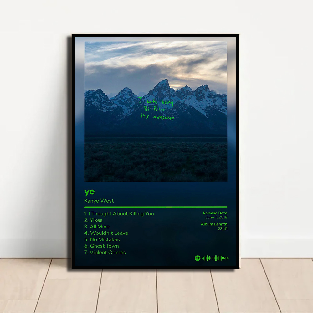 ラップ歌手カニエ・ウェストアートポスター、ポップミュージック - Home Decor Aesthetic Pinterest のレビューと価格