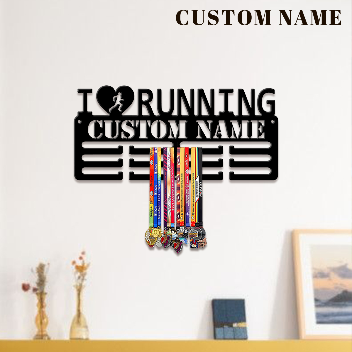 カスタム「I Love Running」メタルメダルディスプ - Home Decor Halloween のレビューと価格