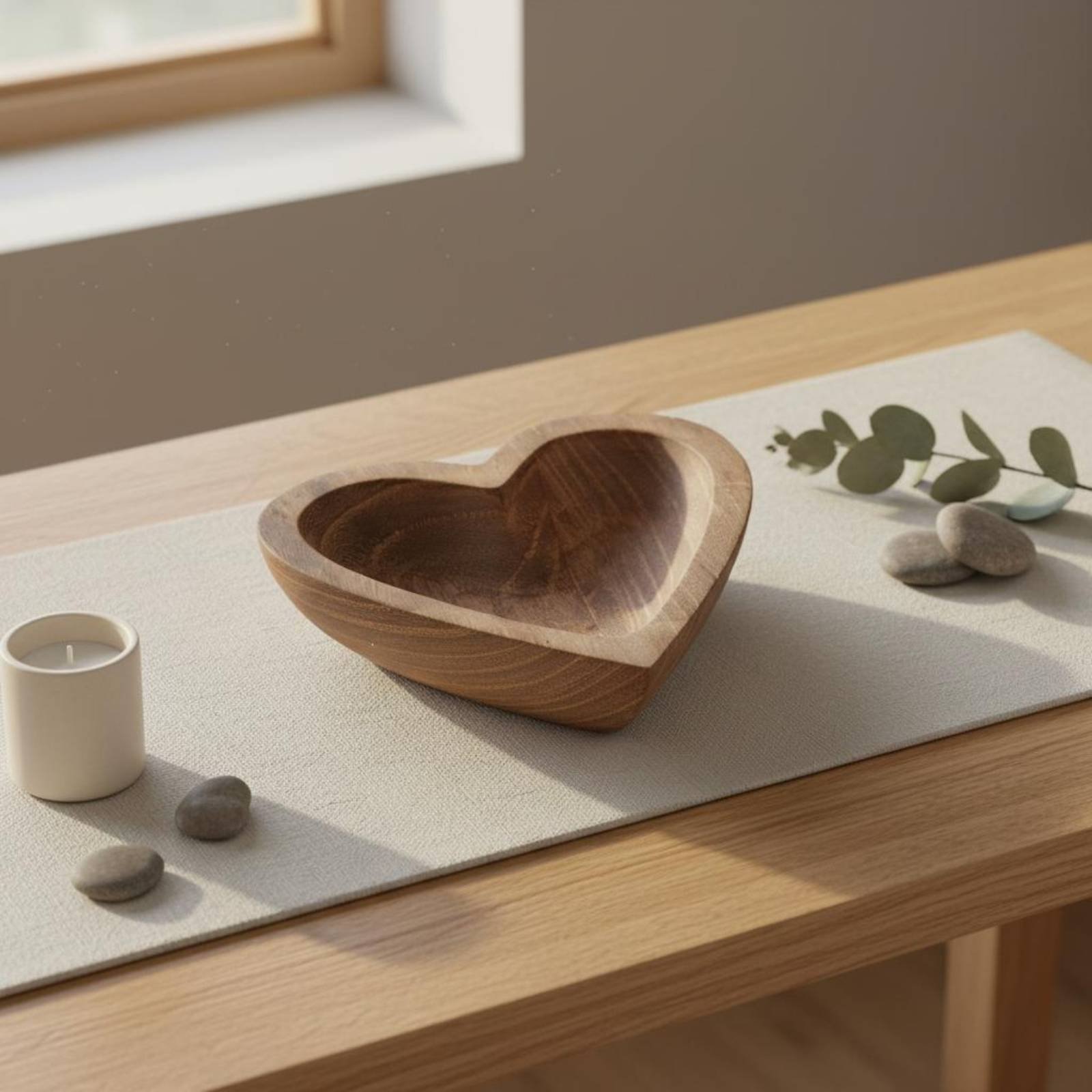 ハート型の木製ボウル手作りのハート型小物入れ木製ボウル長持ち - Home Decor Handmade のレビューと価格