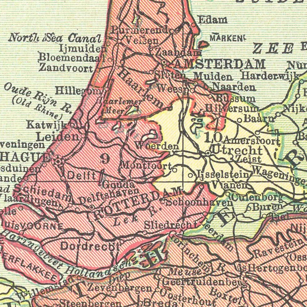 42*59センチメートル1914ベルギーとオランダ地図ヴィン - Home Decor Netherlands のレビューと価格