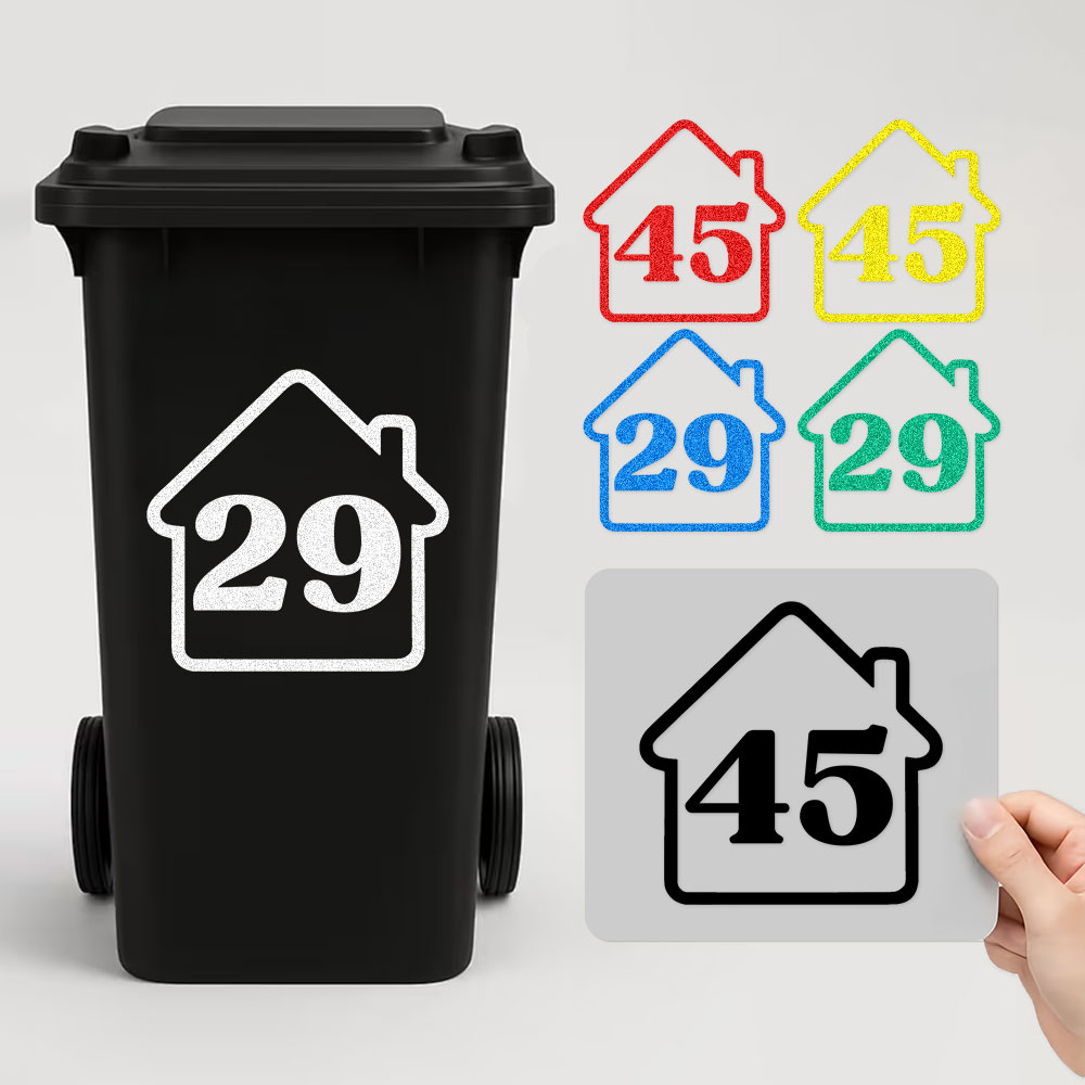 3 個カスタム反射ゴミ箱家番号ステッカーパーソナライズされた - Home Decor Sticker のレビューと価格