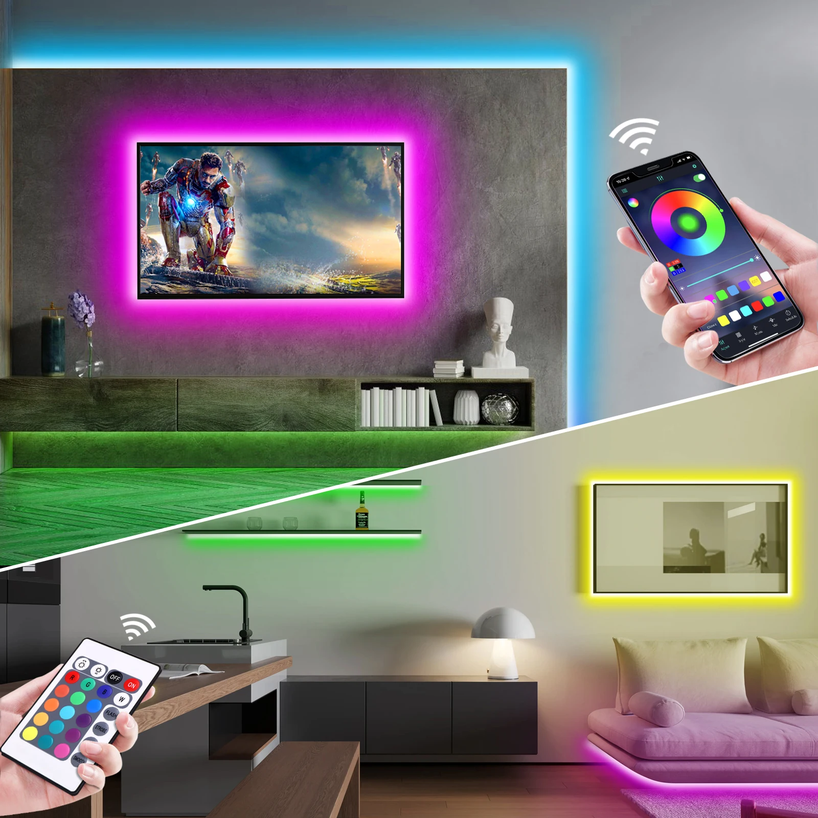 1-5m RGB LEDネオンストリップライト 5V USB - Home Decor Free App のレビューと価格